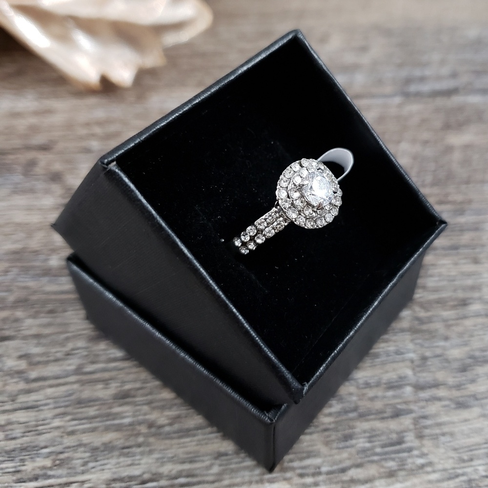 ↠SALE↞Silver Wedding | Engagement Ring